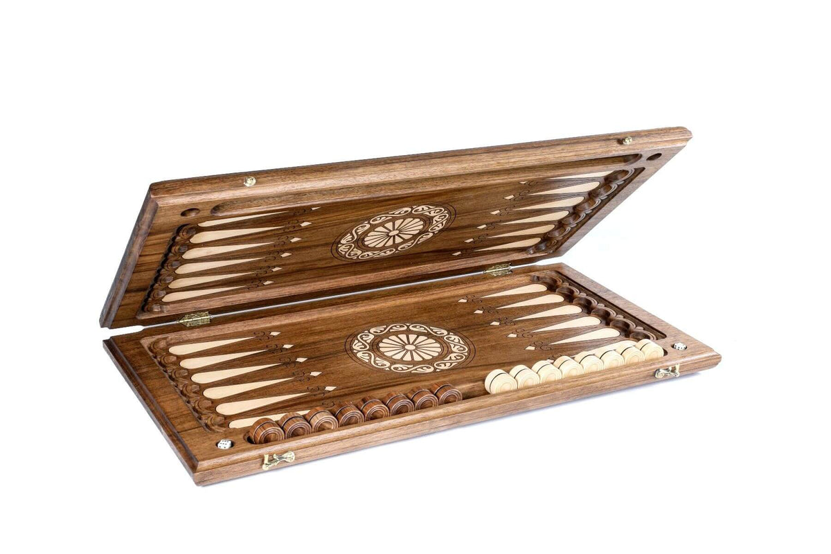 Backgammon en Bois de Luxe Pliable
