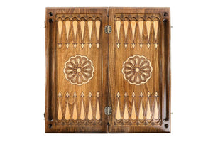 Plateau de Backgammon en Bois Marqueté Luxueux