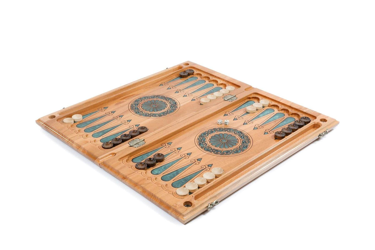 Backgammon en Bois Massif Pions Noirs