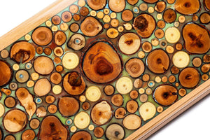 Backgammon en Bois Massif Turquoise