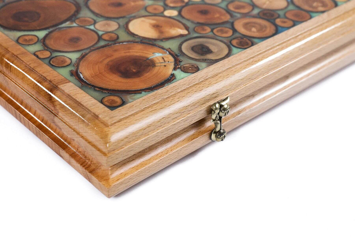 Backgammon en Bois Massif Serrure