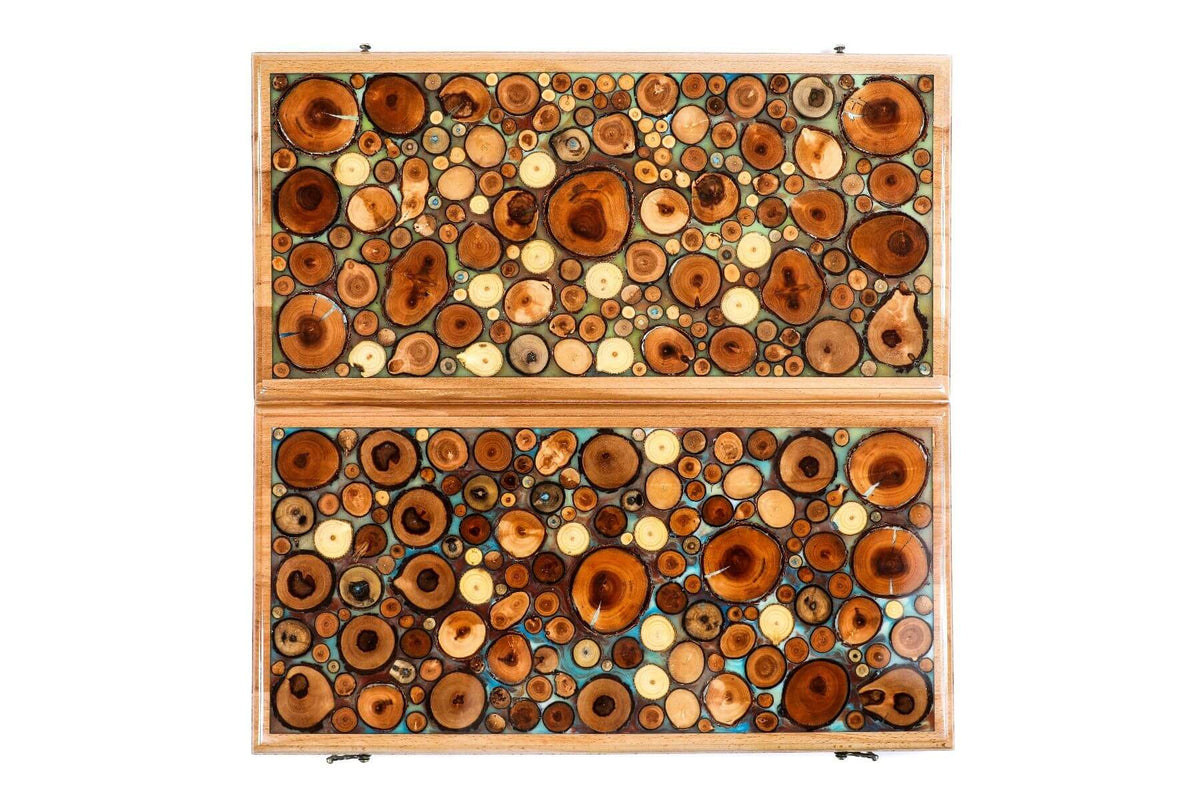 Backgammon en Bois Massif Portable