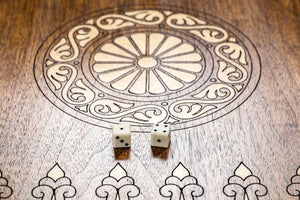 Backgammon de Voyage de Luxe Dés 