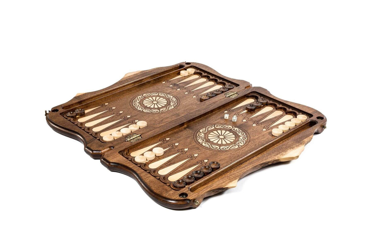 Backgammon de Voyage de Luxe Pions Blancs