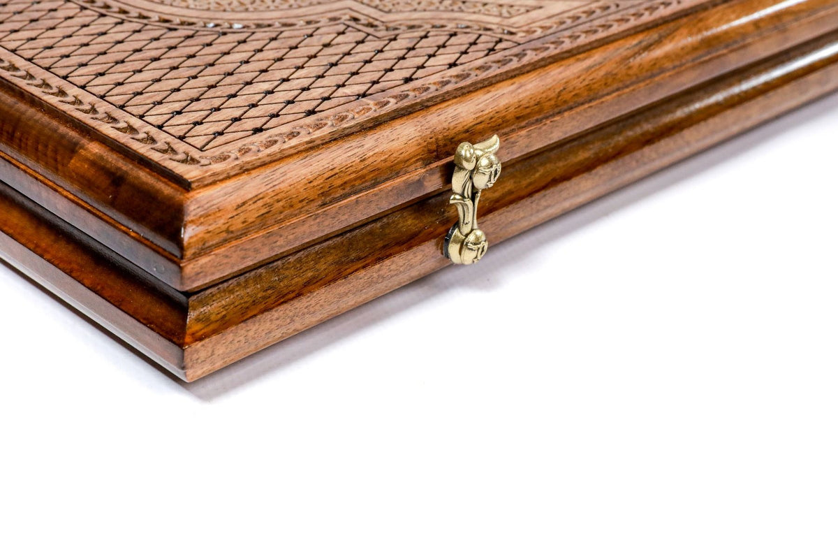 Plateau de Backgammon Artisanal <br>Arbre Grenadier