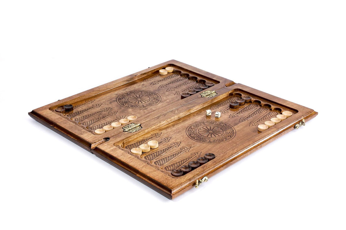 Plateau de Backgammon Artisanal <br>Arbre Grenadier