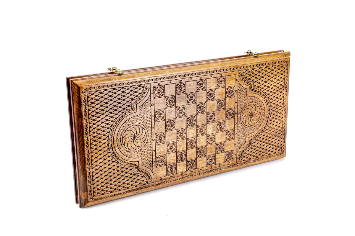 Plateau de Backgammon Artisanal <br>Arbre Grenadier