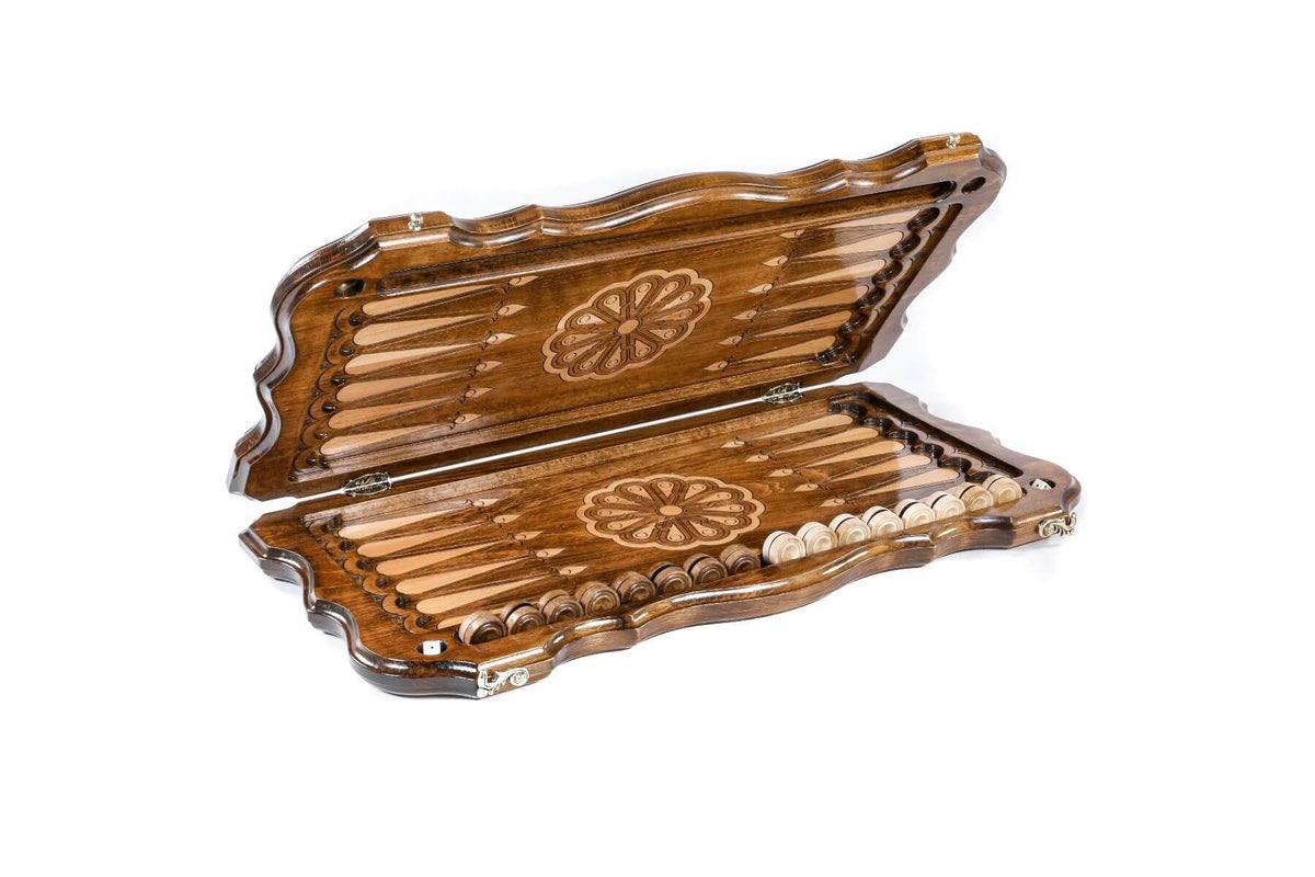 Plateau de Backgammon Haut de Gamme Pions Blancs