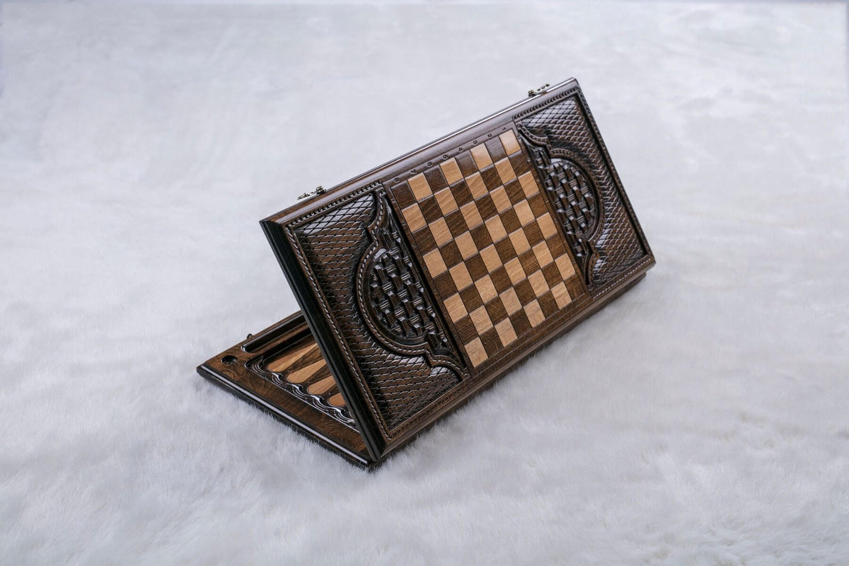 Beau Jeu de Backgammon Damier