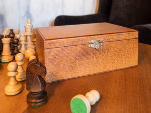 Boîte d’échecs en bois artisanale