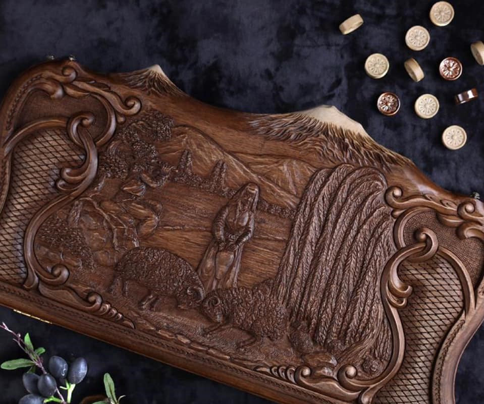 backgammon en bois rare