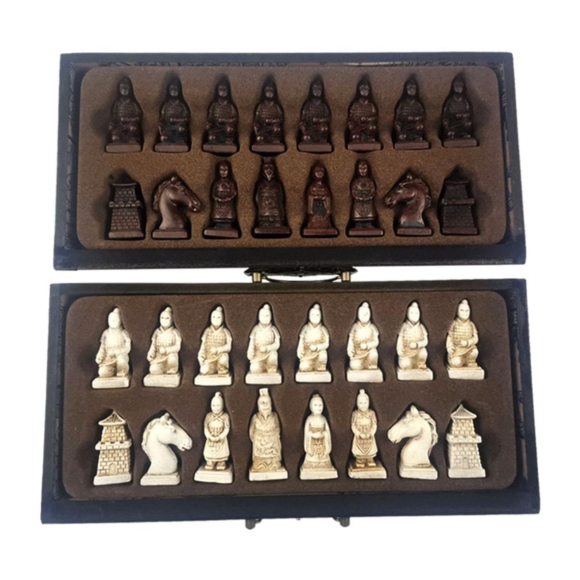 Echiquier et Jeu d'Echecs Guerriers Chinois Cavalier