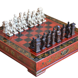 Echiquier et Jeu d'Echecs Guerriers Chinois