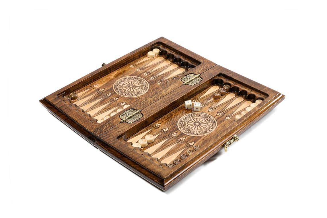 Echiquier Pliable en Bois de Hêtre et son Jeu d'Echecs Backgammon