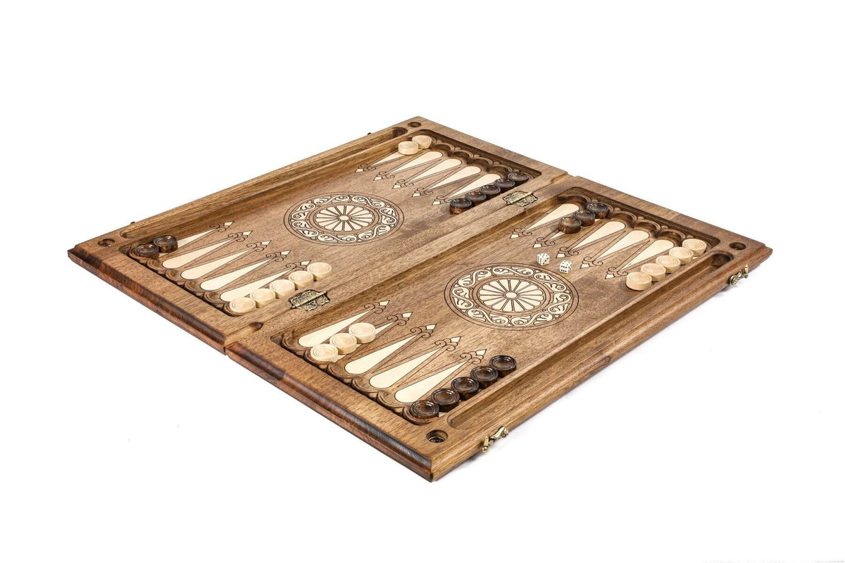 Grand Backgammon en Bois Pions Blancs