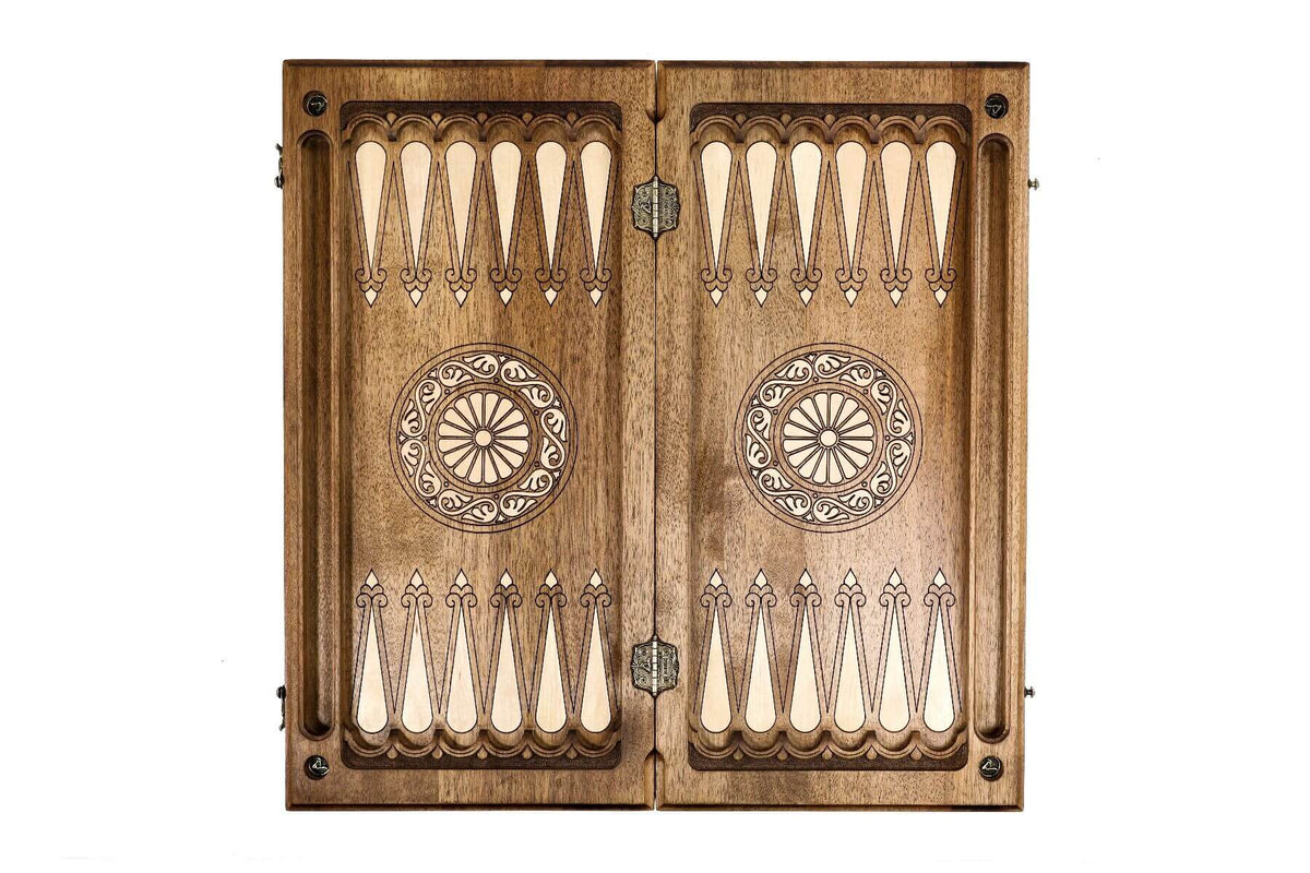 Grand Backgammon en Bois Portable