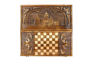 Grand Backgammon en Bois Damier
