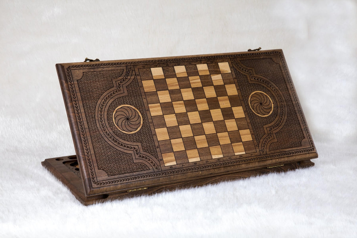 Jeu de Backgammon de Luxe Damier