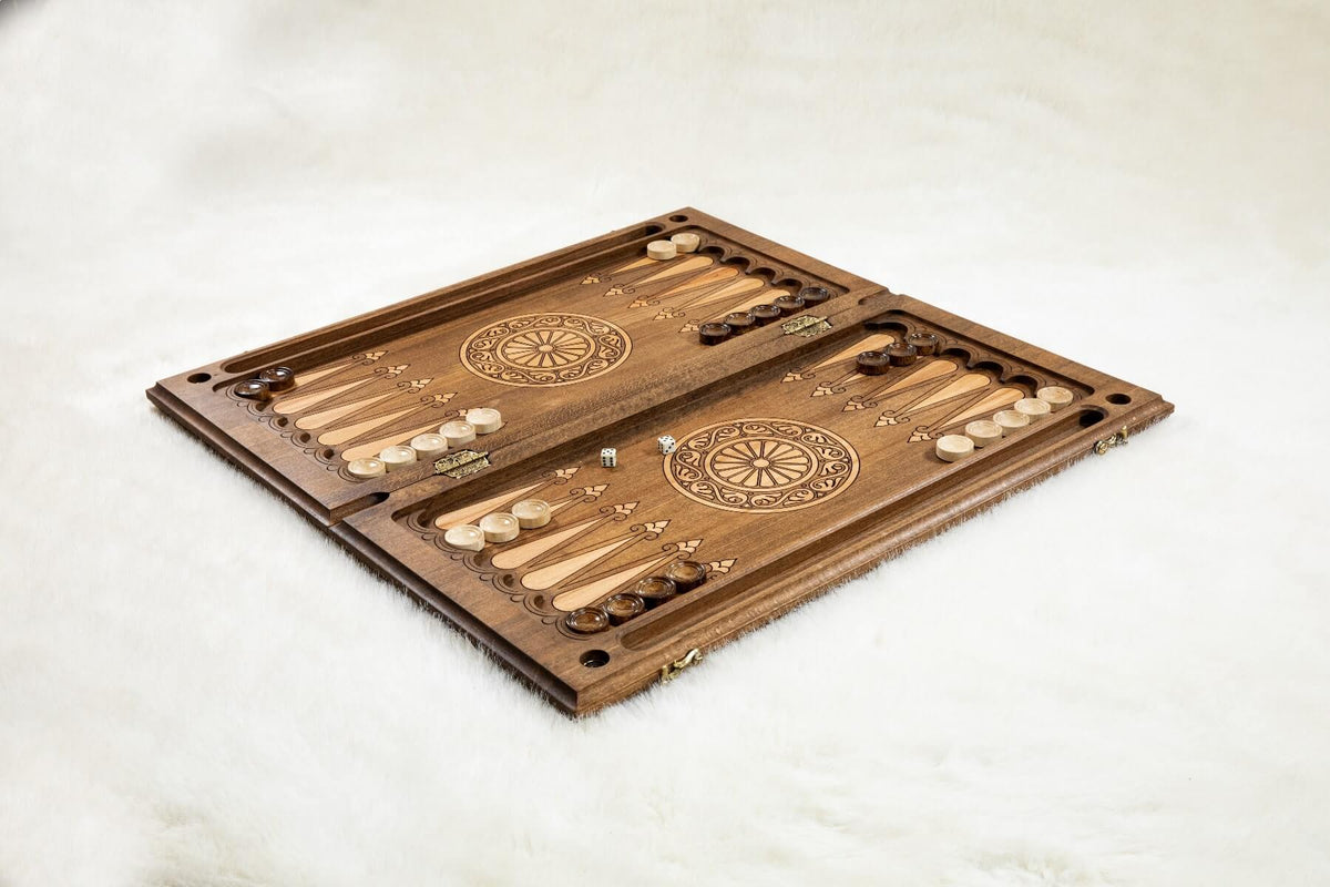 Jeu de Backgammon de Luxe Pions Blancs