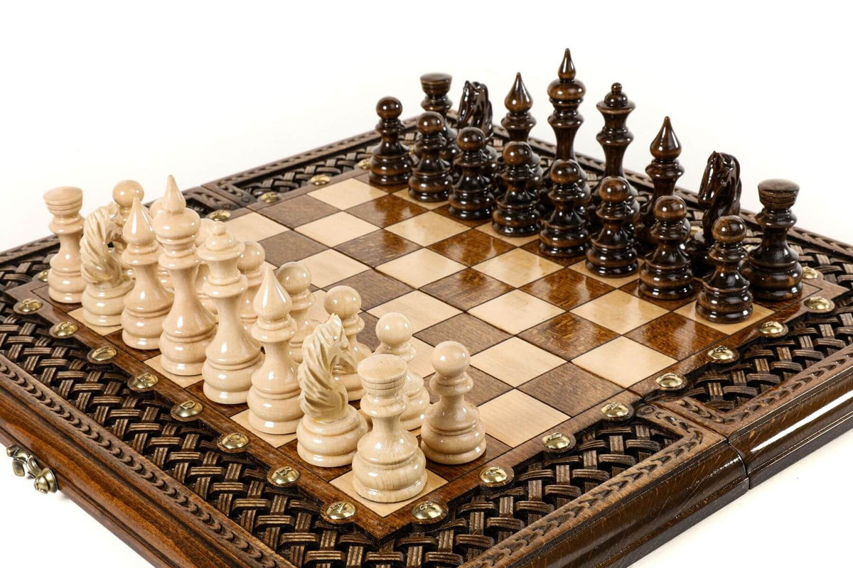 Jeu d'Echecs en Bois 40 cm en Hêtre