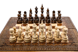 Jeu d'Échecs en Bois Fait Main Cavalier