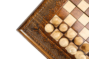 Jeu d'Échecs en Bois Fait Main Pions Blancs