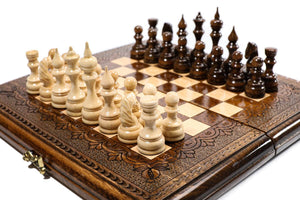 Jeu d'Échecs en Bois Fait Main Roi