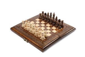 Jeu d'Échecs en Bois Fait Main