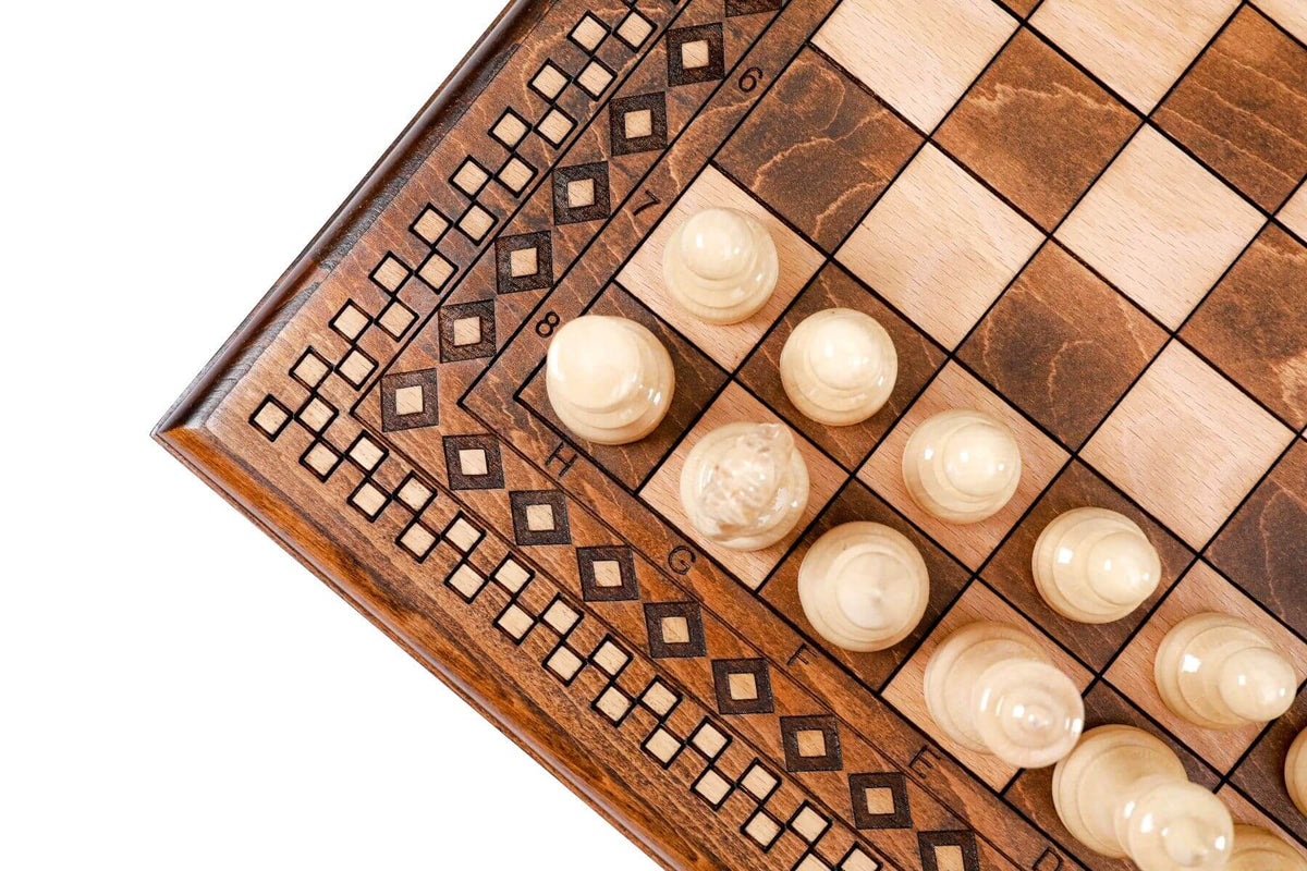 Jeu d'Echecs en Bois Original Pions Blancs