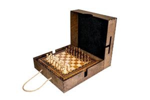 Jeu d'Échecs en Bois Précieux Artisanal