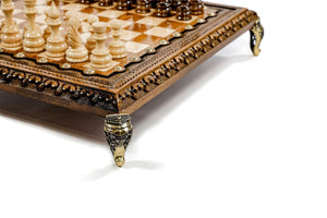 Jeu d'Échecs en Bois Précieux Fou