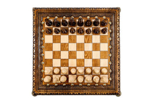 Jeu d'Échecs en Bois Précieux Pions