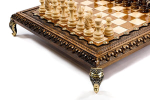 Jeu d'Échecs en Bois Précieux Reine