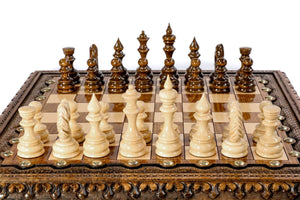 Jeu d'Échecs en Bois Précieux Roi