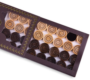pions de backgammon en bois de luxe