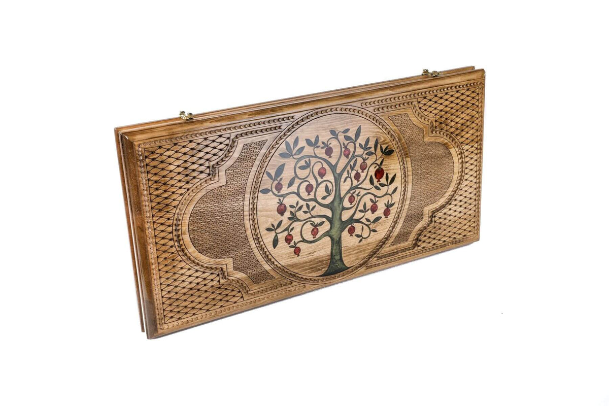 Plateau de Backgammon Arbre Grenadier Fermé