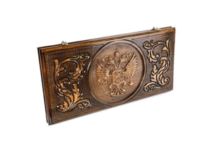 Plateau de Backgammon Armoiries Russie Fermé