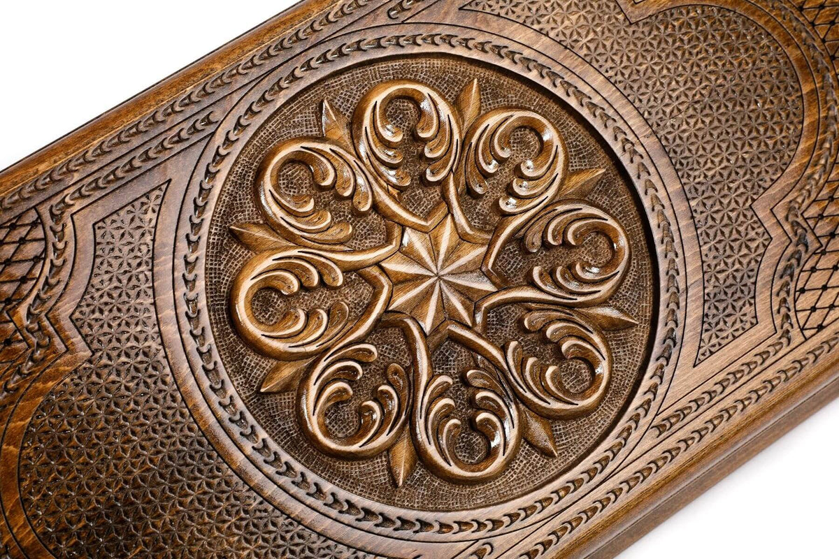 Plateau de Backgammon Artisanal en Bois