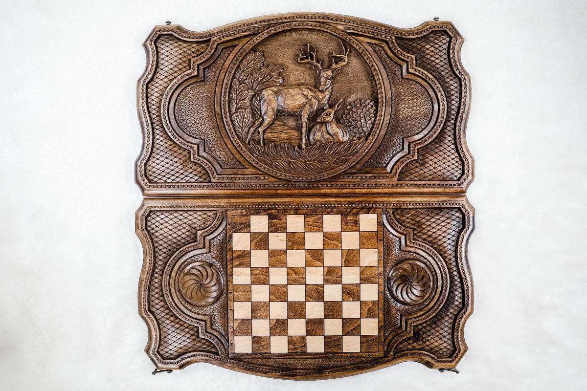 Plateau de Backgammon Cerf de Luxe Cavalier