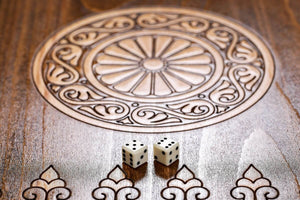 Plateau de Backgammon Cerf de Luxe Dés