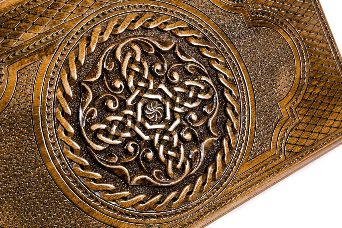 Plateau de Backgammon Croix Celtique en Bois