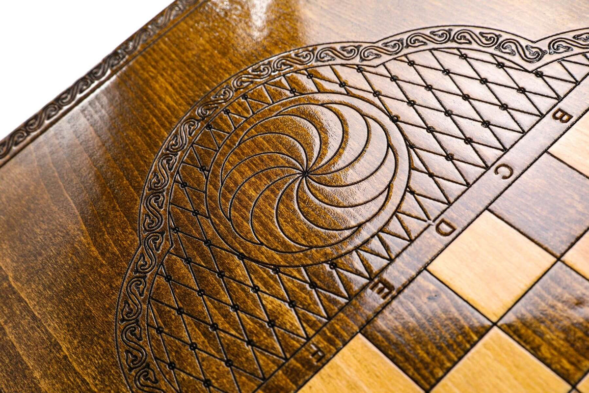 Plateau de Backgammon Décoratif en Hêtre