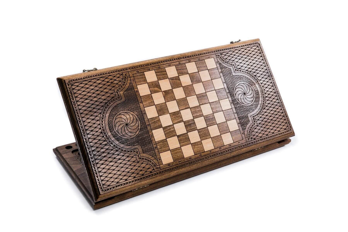 Plateau de Backgammon Flocon de Neige Damier