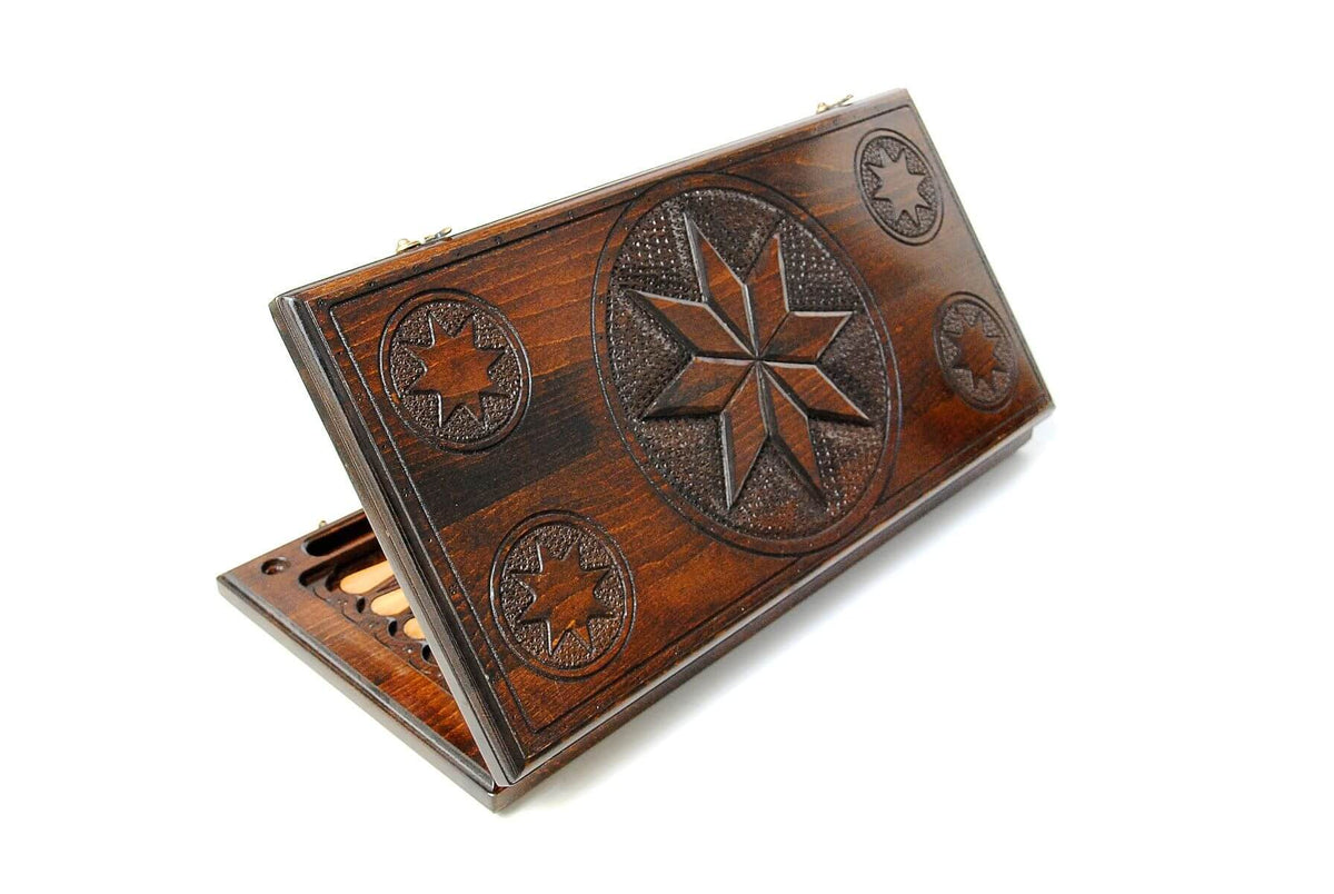 Plateau de Backgammon Lion Arménien en Hêtre