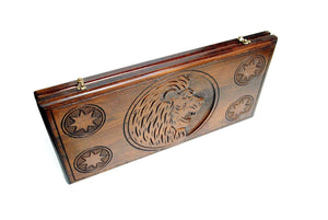 Plateau de Backgammon Lion Arménien Pions Blancs