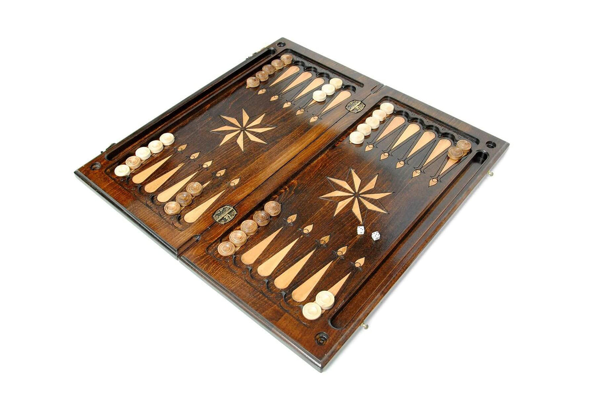 Plateau de Backgammon Lion Arménien Pions Noirs