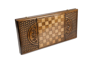 Plateau de Backgammon avec Lion Damier