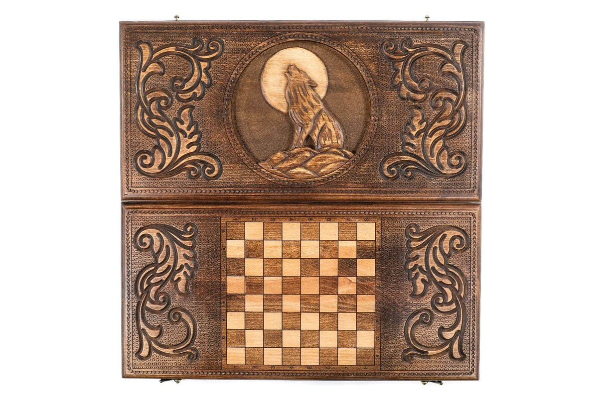 Plateau Backgammon Loup Ouvert