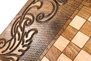 Plateau Backgammon Loup Hêtre