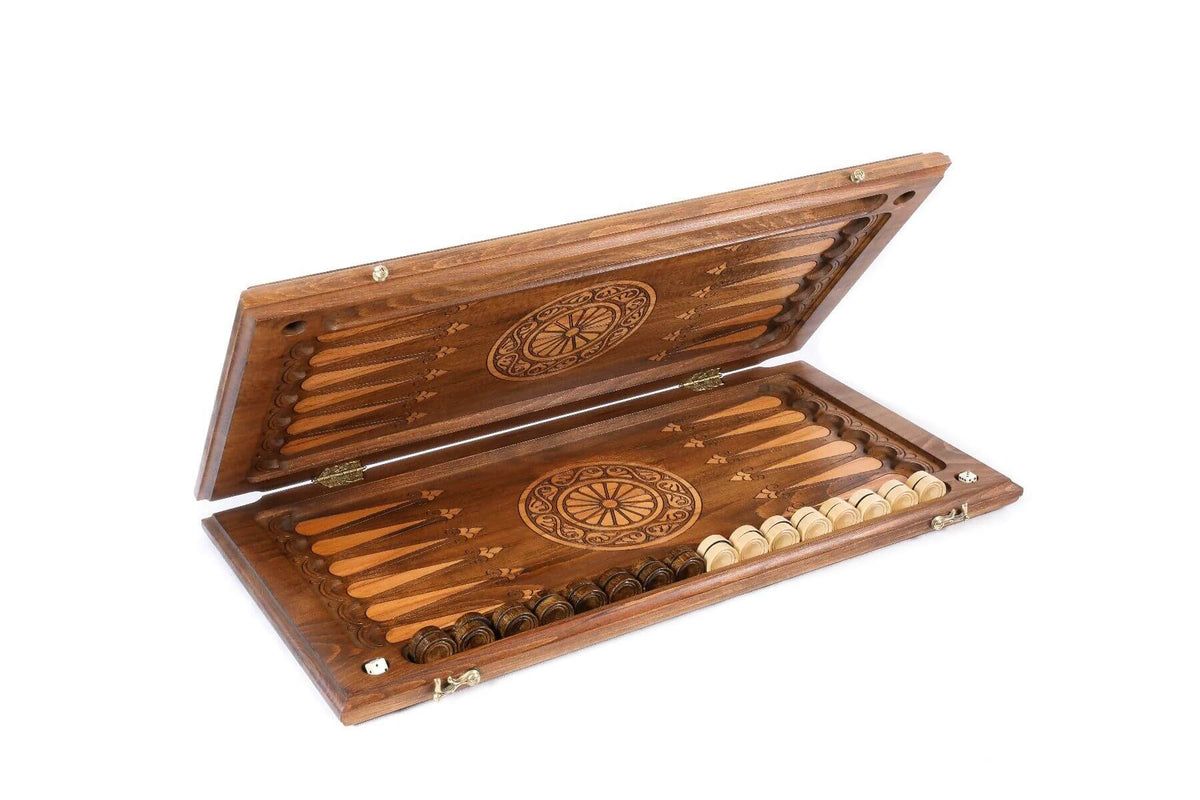 Plateau de Backgammon de Luxe en Bois